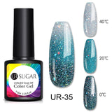 UR SUGAR Rainbow Thermal Color Changing Gel Nail Polish  Glitter Temperature Soak Off UV Gel Varnish 7.5ml Nail Art