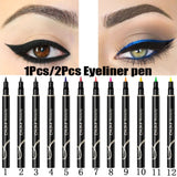 DNM 1Pcs Colorful Matte Liquid Eyeliner Pencil Waterproof Smudge-proof Pigment Party Blue White Eye Liner Cosmetic Tools TSLM2