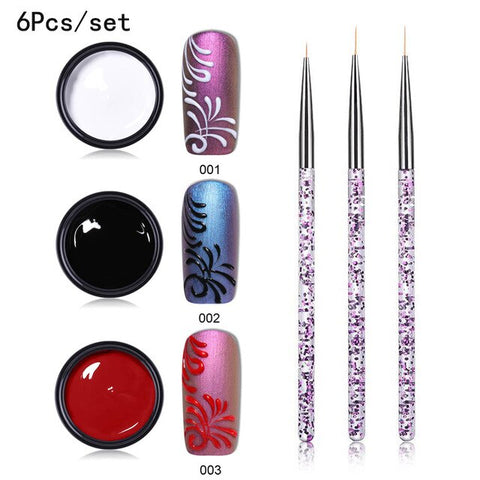 LEMOOC 3D Emboss Carving Painting Gel Paste Nail Polish Soak Off UV LED Gel Wire Drawing Varnish Esmalte Decarations