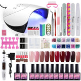 COSCELIA 10PCS Gel Nail Polish Set 36/24W Lamp Manicure Set Tools For Manicure Set For Gel Varnish Pusher Acrylic Nail Kit