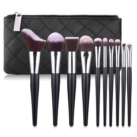 RANCAI 10pcs Hight Quality  Makeup Brushes Set Foundation Powder Blush Eyeshadow Sponge Brush Soft Hair Cosmetic Brushes Tools