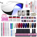 COSCELIA 10PCS Gel Nail Polish Set 36/24W Lamp Manicure Set Tools For Manicure Set For Gel Varnish Pusher Acrylic Nail Kit