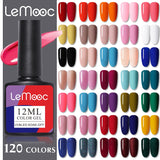 LEMOOC 12ml Nail Gel Polish  Colorful Semi Permanent Soak Off UV Gel Varnish for Nail Art Design varnish Base Top Coat Need