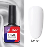 LEMOOC 12ml Nail Gel Polish  Colorful Semi Permanent Soak Off UV Gel Varnish for Nail Art Design varnish Base Top Coat Need