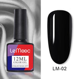 LEMOOC 12ml Nail Gel Polish  Colorful Semi Permanent Soak Off UV Gel Varnish for Nail Art Design varnish Base Top Coat Need