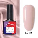 LEMOOC 12ml Nail Gel Polish  Colorful Semi Permanent Soak Off UV Gel Varnish for Nail Art Design varnish Base Top Coat Need