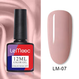 LEMOOC 12ml Nail Gel Polish  Colorful Semi Permanent Soak Off UV Gel Varnish for Nail Art Design varnish Base Top Coat Need