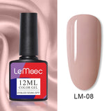 LEMOOC 12ml Nail Gel Polish  Colorful Semi Permanent Soak Off UV Gel Varnish for Nail Art Design varnish Base Top Coat Need