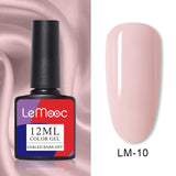 LEMOOC 12ml Nail Gel Polish  Colorful Semi Permanent Soak Off UV Gel Varnish for Nail Art Design varnish Base Top Coat Need