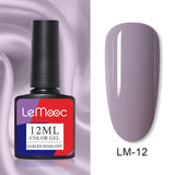 LEMOOC 12ml Nail Gel Polish  Colorful Semi Permanent Soak Off UV Gel Varnish for Nail Art Design varnish Base Top Coat Need