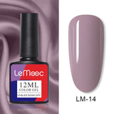 LEMOOC 12ml Nail Gel Polish  Colorful Semi Permanent Soak Off UV Gel Varnish for Nail Art Design varnish Base Top Coat Need