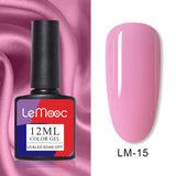 LEMOOC 12ml Nail Gel Polish  Colorful Semi Permanent Soak Off UV Gel Varnish for Nail Art Design varnish Base Top Coat Need