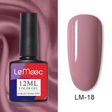 LEMOOC 12ml Nail Gel Polish  Colorful Semi Permanent Soak Off UV Gel Varnish for Nail Art Design varnish Base Top Coat Need