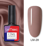 LEMOOC 12ml Nail Gel Polish  Colorful Semi Permanent Soak Off UV Gel Varnish for Nail Art Design varnish Base Top Coat Need