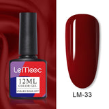 LEMOOC 12ml Nail Gel Polish  Colorful Semi Permanent Soak Off UV Gel Varnish for Nail Art Design varnish Base Top Coat Need