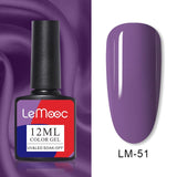 LEMOOC 12ml Nail Gel Polish  Colorful Semi Permanent Soak Off UV Gel Varnish for Nail Art Design varnish Base Top Coat Need