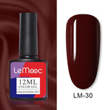 LEMOOC 12ml Nail Gel Polish  Colorful Semi Permanent Soak Off UV Gel Varnish for Nail Art Design varnish Base Top Coat Need