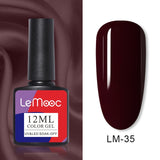 LEMOOC 12ml Nail Gel Polish  Colorful Semi Permanent Soak Off UV Gel Varnish for Nail Art Design varnish Base Top Coat Need