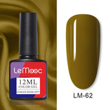 LEMOOC 12ml Nail Gel Polish  Colorful Semi Permanent Soak Off UV Gel Varnish for Nail Art Design varnish Base Top Coat Need