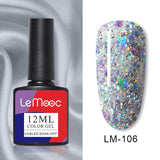 LEMOOC 12ml Nail Gel Polish  Colorful Semi Permanent Soak Off UV Gel Varnish for Nail Art Design varnish Base Top Coat Need