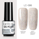 LILYCUTE 7ml  Glitter UV Gel Nail Polish Glitter Sequins Soak Off Gel Varnish Colorful Nail Gel Polish DIY Nail Art