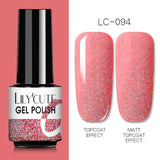 LILYCUTE 7ml  Glitter UV Gel Nail Polish Glitter Sequins Soak Off Gel Varnish Colorful Nail Gel Polish DIY Nail Art