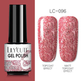 LILYCUTE 7ml  Glitter UV Gel Nail Polish Glitter Sequins Soak Off Gel Varnish Colorful Nail Gel Polish DIY Nail Art