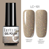 LILYCUTE 7ml  Glitter UV Gel Nail Polish Glitter Sequins Soak Off Gel Varnish Colorful Nail Gel Polish DIY Nail Art