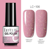 LILYCUTE 7ml  Glitter UV Gel Nail Polish Glitter Sequins Soak Off Gel Varnish Colorful Nail Gel Polish DIY Nail Art