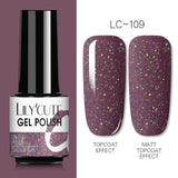 LILYCUTE 7ml  Glitter UV Gel Nail Polish Glitter Sequins Soak Off Gel Varnish Colorful Nail Gel Polish DIY Nail Art