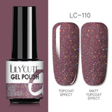 LILYCUTE 7ml  Glitter UV Gel Nail Polish Glitter Sequins Soak Off Gel Varnish Colorful Nail Gel Polish DIY Nail Art