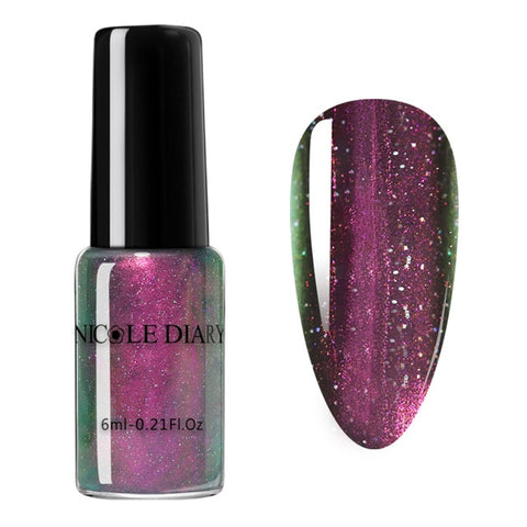 NICOLE DIARY Magnetic Nail Polish  Colorful Sequins Soak Off Nail Art Polish varnish Varnish Nail Designs DIY 6ml