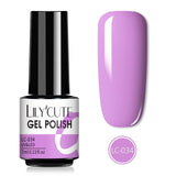 LILYCUTE 7ml Nail Gel Polish Pink Red Nail Color UV Gel Soak Off UV Led Gel Base Top Coat Semi Permanent UV Nail Art Gel Varnish