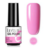 LILYCUTE 7ml Nail Gel Polish Pink Red Nail Color UV Gel Soak Off UV Led Gel Base Top Coat Semi Permanent UV Nail Art Gel Varnish