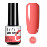 LILYCUTE 7ml Nail Gel Polish Pink Red Nail Color UV Gel Soak Off UV Led Gel Base Top Coat Semi Permanent UV Nail Art Gel Varnish