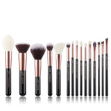 Jessup Makeup brushes set Rose Gold / Black Foundation Powder Eyeshadow Make up Brush 6pcs-25pcs