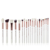 Jessup Makeup brushes set 6-25pcs Pearl White / Rose Gold Professional Make up brush Natural hair Foundation Powder Blushes