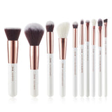 Jessup Makeup brushes set 6-25pcs Pearl White / Rose Gold Professional Make up brush Natural hair Foundation Powder Blushes