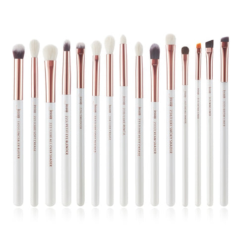 Jessup Makeup brushes set 6-25pcs Pearl White / Rose Gold Professional Make up brush Natural hair Foundation Powder Blushes