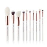 Jessup Makeup brushes set 6-25pcs Pearl White / Rose Gold Professional Make up brush Natural hair Foundation Powder Blushes