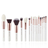 Jessup Makeup brushes set 6-25pcs Pearl White / Rose Gold Professional Make up brush Natural hair Foundation Powder Blushes