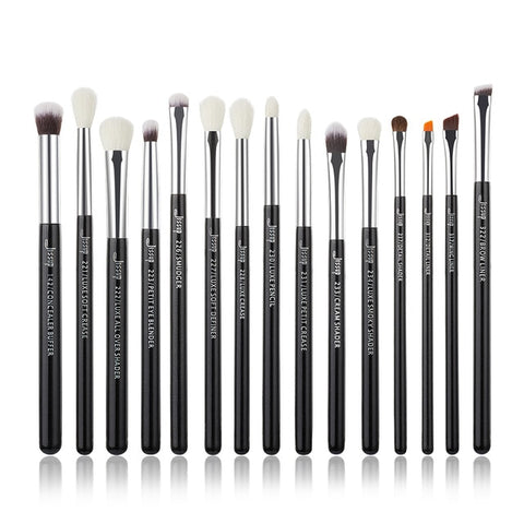 Jessup Makeup brushes set Black/Silver Professional with Natural Hair Foundation Powder Eyeshadow Make up Brush Blush 6pcs-25pcs