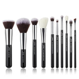 Jessup Makeup brushes set Black/Silver Professional with Natural Hair Foundation Powder Eyeshadow Make up Brush Blush 6pcs-25pcs