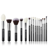 Jessup Makeup brushes set Black/Silver Professional with Natural Hair Foundation Powder Eyeshadow Make up Brush Blush 6pcs-25pcs