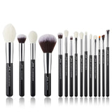 Jessup Makeup brushes set Black/Silver Professional with Natural Hair Foundation Powder Eyeshadow Make up Brush Blush 6pcs-25pcs