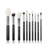 Jessup Makeup brushes set Black/Silver Professional with Natural Hair Foundation Powder Eyeshadow Make up Brush Blush 6pcs-25pcs