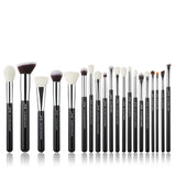 Jessup Makeup brushes set Black/Silver Professional with Natural Hair Foundation Powder Eyeshadow Make up Brush Blush 6pcs-25pcs