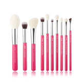 Jessup Rose-carmin/Silver Makeup brushes set Beauty Foundation Powder Eyeshadow Make up Brush 6pcs-25pcs Natural-synthetic hair