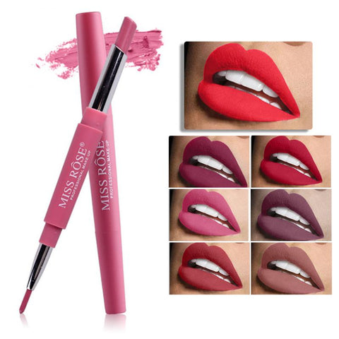 Lips Lipliner Lip Pencil Pen 2 In 1 Waterproof Lipstick Cosmetics Lasting Lip Liner Cosmetic Makeup Cosmeticos Cosmetiquera TSLM