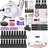 Nail Set for Manicure Kit Gel Nail Polish Set with 35000/20000RPM Nail Drill Machine 120/54W Nail Lamp Nail Art Tools